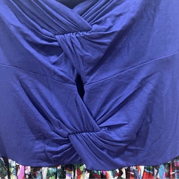 Felicity & Coco purple abstract strapless open twist back dress size medium - Picture 8 of 11